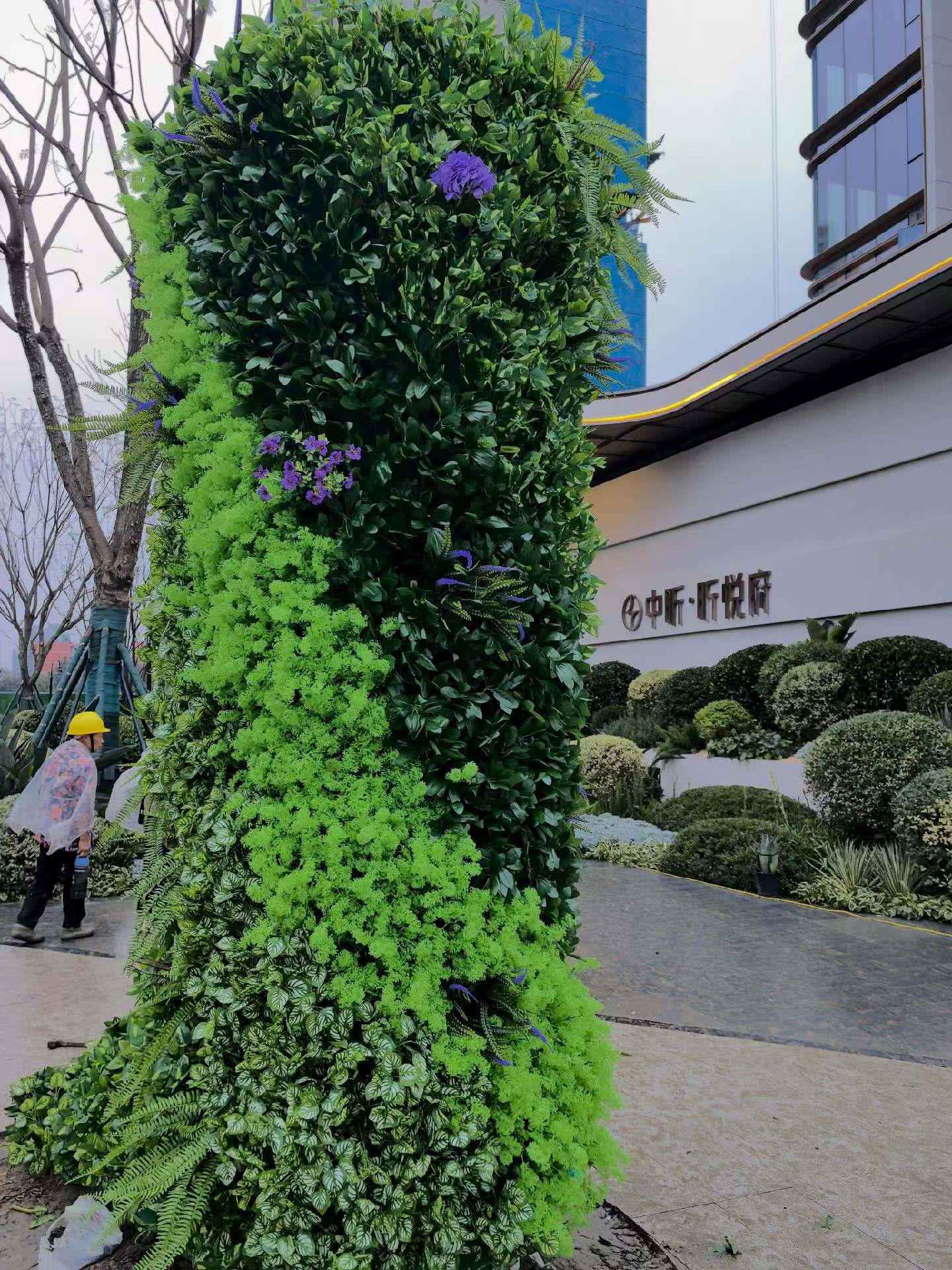 郫都区云鑫达仿真植物墙施工案例