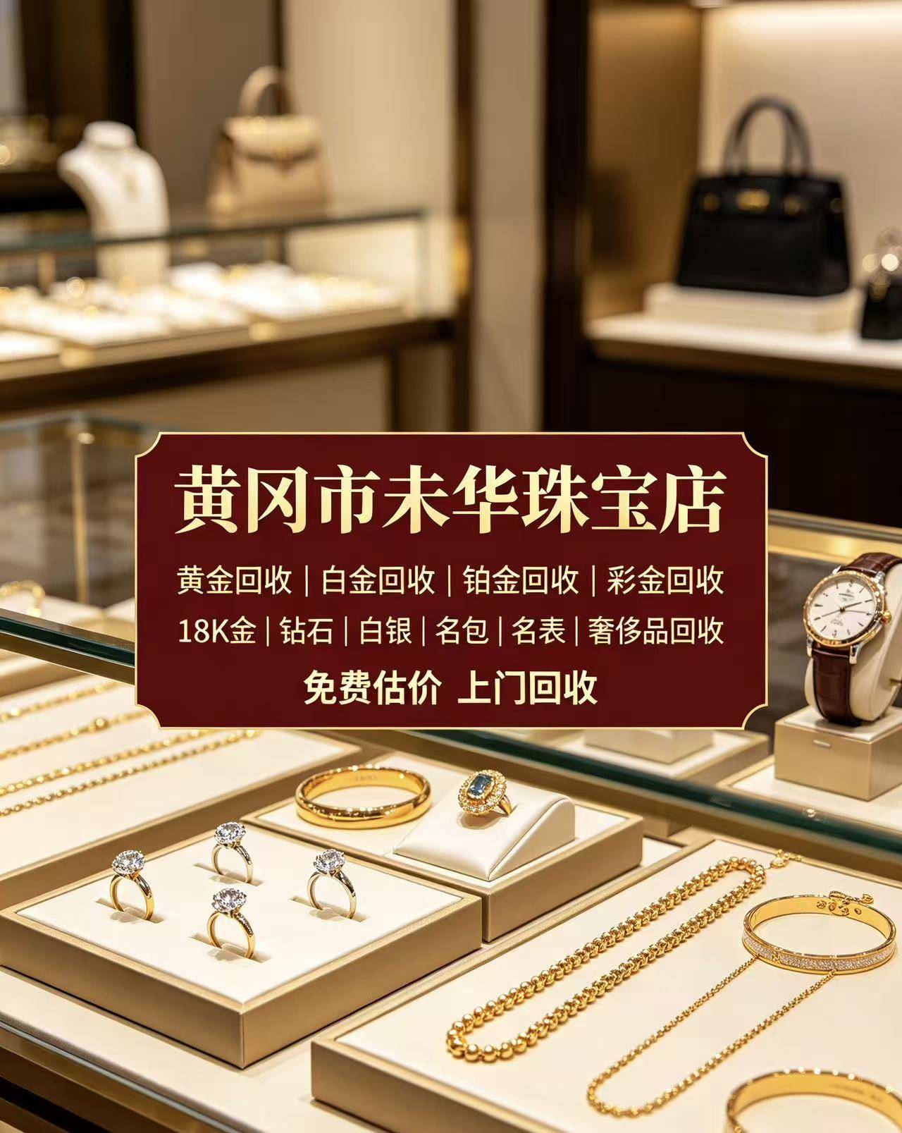 黄冈市未华珠宝店实体店门头