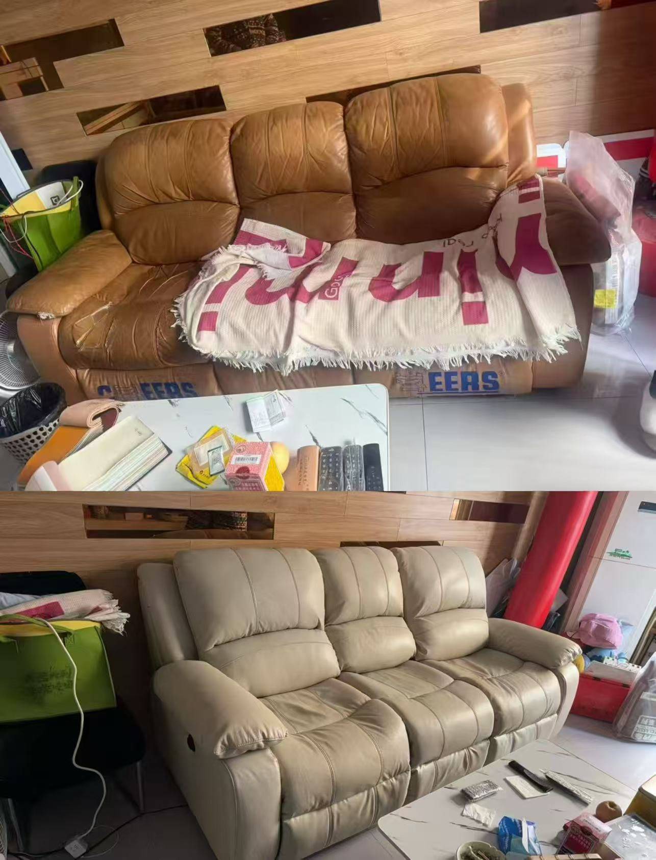 武汉明鑫沙发翻新现场