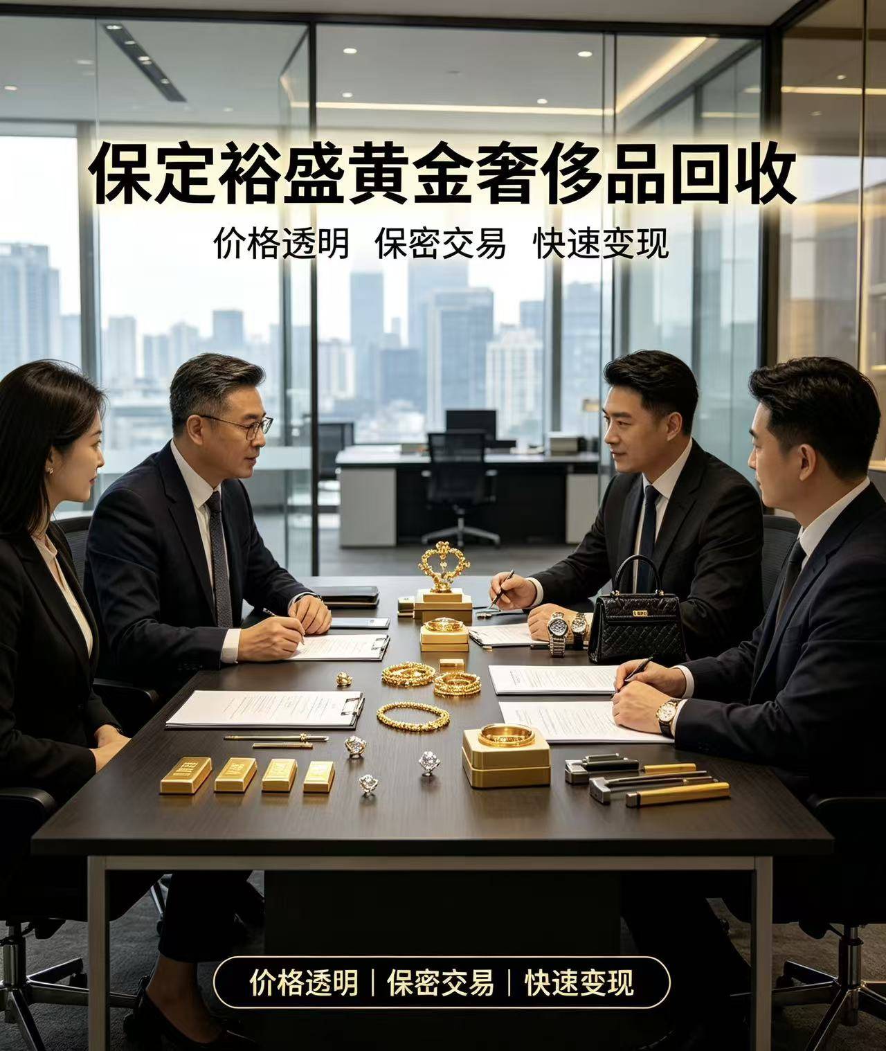 保定裕盛黄金奢侈品回收店铺实景