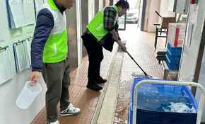 地面防滑施工现场实拍