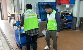 地面防滑施工现场实拍
