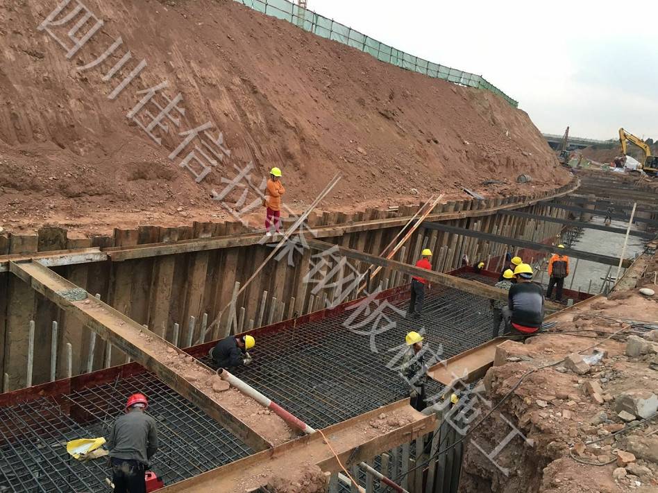 城北桃溪路污水排水工程钢板桩沟槽支护